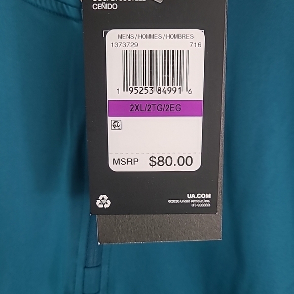 NEW Under Armour Men Lightweight Meridian Quarter Zip Pullover Green Sz 2XL $80 - Picture 3 of 7
